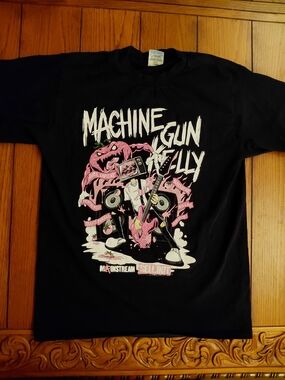 Pure Collection Black Short-Sleeve Tee with Pink Graphic